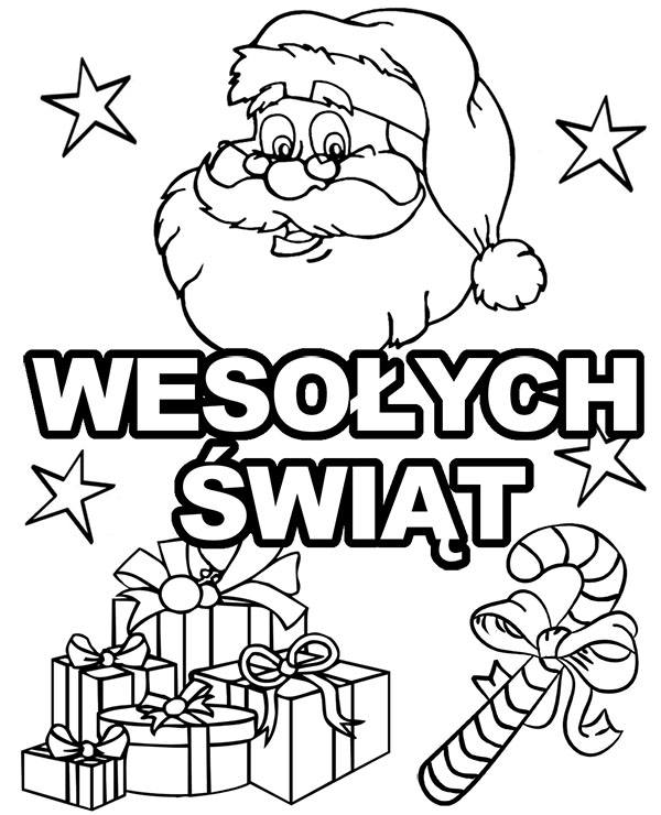 Online coloring book: Merry Christmas Santas head coloring page